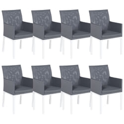 Set of 8 Chairs BACOLI Fabric Dark Grey