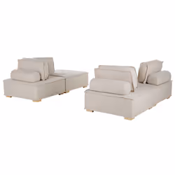 Modular Living Room Set TIBRO Fabric Light Beige 4 Seater
