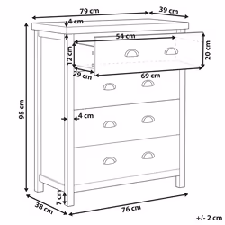 4 Drawer Chest CLIO Light Grey