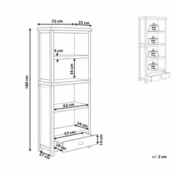 4 Tier Bookcase CLIO 180 cm Light Grey