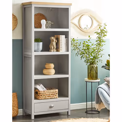4 Tier Bookcase CLIO 180 cm Light Grey