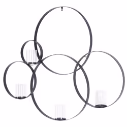 Wall Candle Holder BURU Metal 80 cm Black
