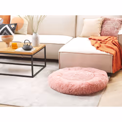 Faux Fur Pet Bed 80 x 80 cm Pink KULU
