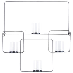 Wall Candle Holder PALAWAN Metal 65 cm Black