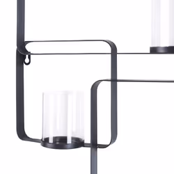 Wall Candle Holder PALAWAN Metal 65 cm Black