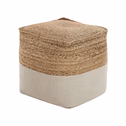 Jute Pouffe Beige KIRAMA