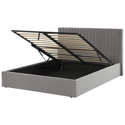 Ottoman Bed Velvet VION 160 x 200 cm (EU King Size) Grey