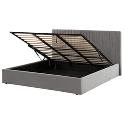 Ottoman Bed Velvet VION 180 x 200 cm (EU Super King) Grey