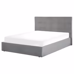 Ottoman Bed Velvet LORIENT 140 x 200 cm (EU Double) Light Grey