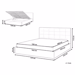 Ottoman Bed Velvet LORIENT 160 x 200 cm (EU King Size) Light Grey