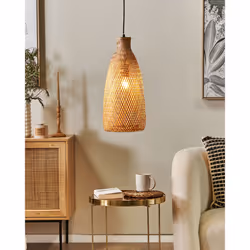 Bamboo Hanging Lamp Light Wood LWELA