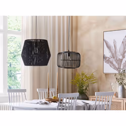 Woven Pendant Lamp Black GWERU