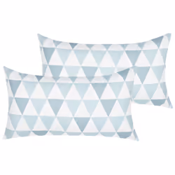 Set of 2 Outdoor Cushions TRIFOS Geometric Pattern 40 x 70 cm Blue