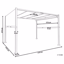 Gazebo LED PARGA Metal 310 cm 310 cm Dark Grey