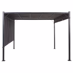 Gazebo LED PARGA Metal 310 cm 310 cm Dark Grey