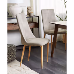 Set of 2 Dining Chairs CLAYTON Faux Leather Light Grey