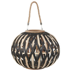 Bamboo Candle Lantern 37 cm Natural and Black BESAH