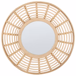 Wall Mirror HANUA 60 cm 60 cm Bamboo Wood Natural