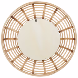 Wall Mirror HANUA 60 cm 60 cm Bamboo Wood Natural