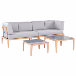 Garden Corner Sofa with Table 6 Seater RIMA III Left Hand Modular Metal Grey