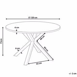Garden Dining Table MALETTO 120 cm 120 cm Glass Grey