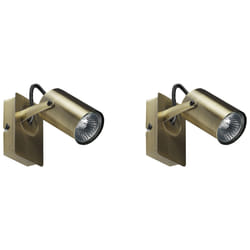 Set of 2 Spotlight Lamps KLIP Adjustable Metal Brass