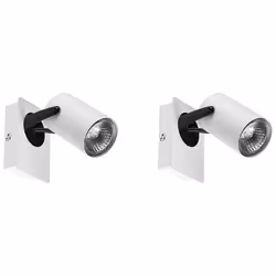 Set of 2 Spotlight Lamps KLIP Adjustable Metal White