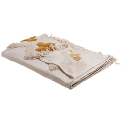 Cotton Blanket 130 x 180 cm Beige and Yellow ADONI