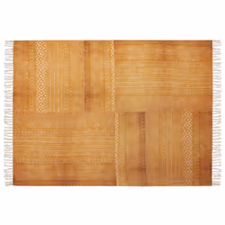 Cotton Blanket 130 x 180 cm Yellow FIROZABAD