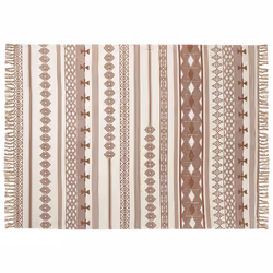 Cotton Blanket 130 x 180 cm Beige and Brown JORHAT