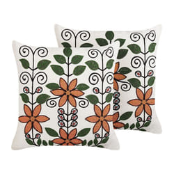 Set of 2 Embroidered Cotton Cushions Floral Pattern 50 x 50 cm Multicolour VELLORE