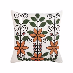 Set of 2 Embroidered Cotton Cushions Floral Pattern 50 x 50 cm Multicolour VELLORE