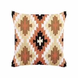 Set of 2 Embroidered Cotton Cushions Geometric Pattern 50 x 50 cm Multicolour SERAMPORE