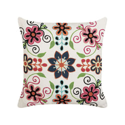 Embroidered Cotton Cushion Flower Pattern 50 x 50 cm Multicolour BAHRAICH