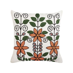 Embroidered Cotton Cushion Floral Pattern 50 x 50 cm Multicolour VELLORE