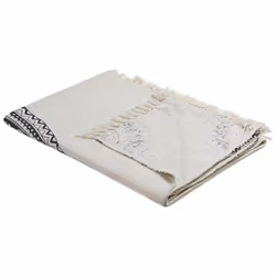 Cotton Blanket 130 x 180 cm Beige and Black BERHAMPORE