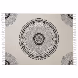 Cotton Blanket 130 x 180 cm Beige and Black BERHAMPORE