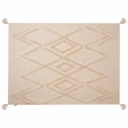 Cotton Blanket 130 x 180 cm Beige MORBI