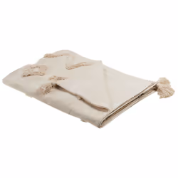 Cotton Blanket 130 x 180 cm Beige GUNA