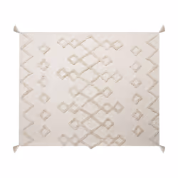 Cotton Blanket 130 x 180 cm Beige GUNA