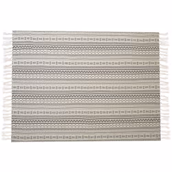 Cotton Blanket 130 x 180 cm Black and White PANVEL