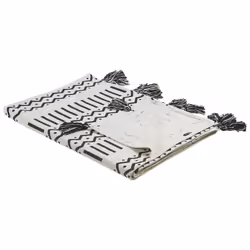Cotton Blanket 130 x 180 cm Black and White UNNAO