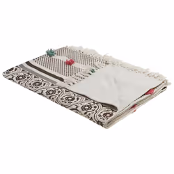 Cotton Blanket 130 x 180 cm Brown and Beige CHINSURAH