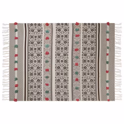 Cotton Blanket 130 x 180 cm Brown and Beige CHINSURAH
