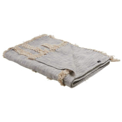 Cotton Blanket 130 x 180 cm Grey and Beige HOSPET