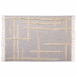 Cotton Blanket 130 x 180 cm Grey and Beige HOSPET