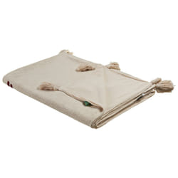 Cotton Blanket Lama Motif 130 x 180 cm Beige and Brown DEOGHAR