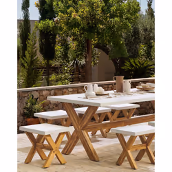 Garden Stool OLBIA Concrete White