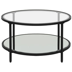 Coffee Table BIRNEY Tempered Glass Black