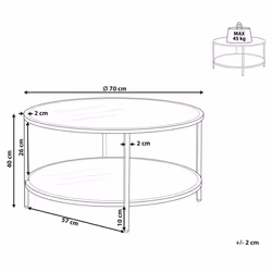 Coffee Table BIRNEY Tempered Glass Black